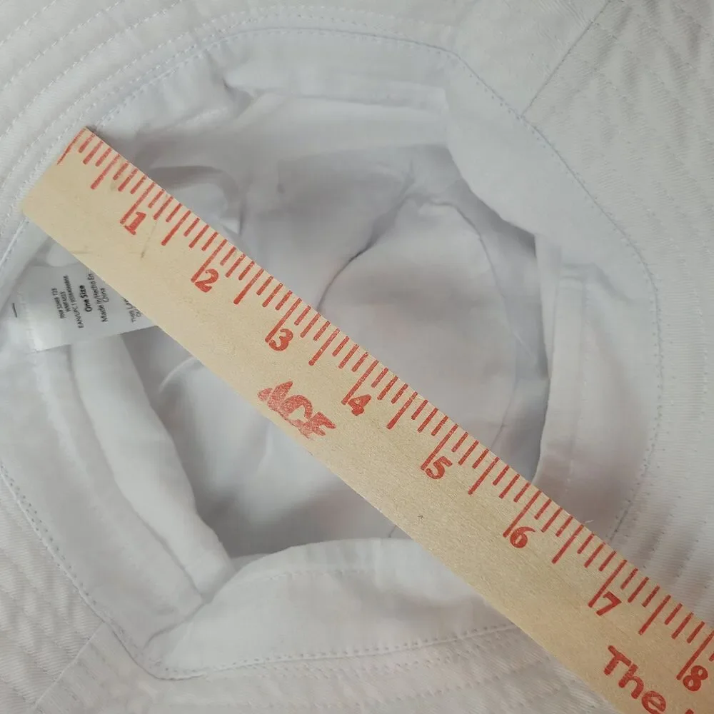 Bucket Hat One Size White Solid Pattern Classic Style NWT 100% Cotton Casual